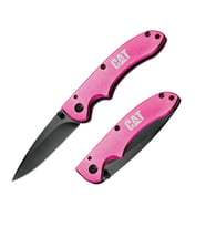 CAT DA980060 Kemer Askı Kancalı Katlanabilir 15CM Paslanmaz Çelik Pembe Kamp Çakısı