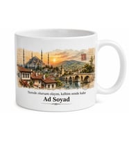 Kişiye Özel Memleket Manzara Kolajlı Kupa Bardak İsimli Hediye