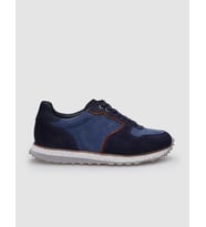 %100 Hakiki Deri Lacivert Süet Bağcıklı Erkek Sneaker
