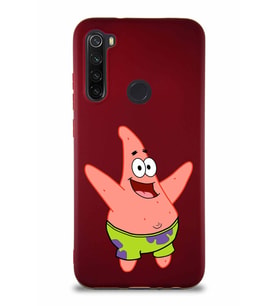 Xiaomi Redmi Note 8 Soft Premier Kapak Patrick Yıldız Tasarımlı Silikon Kılıf - Mürdüm (Şeffaf)