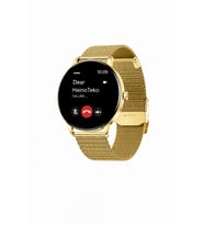 HainoTeko-27 Waterproof Akıllı Saat AMOLED Ekran Bluetooth Arama 3 Kordon Set Gold