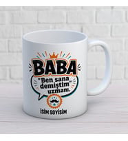 Kişiye Özel Baba Tasarımlı Ben Sana Demiştim Yazılı İsimli Seramik Kupa Bardak