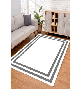 Dijital Kaymaz Taban Yıkanabilir Renkli Salon Halısı Mutfak Halısı Yolluk ND-SD-20 (Beyaz)
