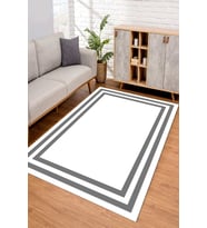 Dijital Kaymaz Taban Yıkanabilir Renkli Salon Halısı Mutfak Halısı Yolluk ND-SD-20 (Beyaz)