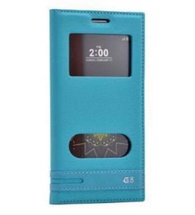 Zore G5 ile Uyumlu Elite Serisi Pencereli Kapaklı Kılıf Turkuaz