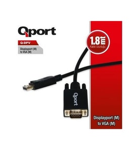 QPORT Q-DPV 1.8metre DP-VGA (E) Görüntü Kablosu