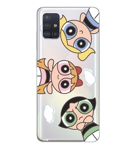 Samsung Galaxy A71 Uyumlu Powerpuff KIzlar Tasarımlı Şeffaf Telefon Kılıfı