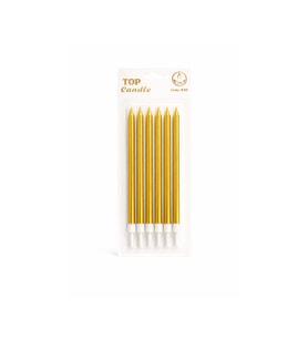 Metalik Doğum Günü Mum Seti 15cm 6lı Gold