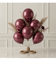 Bordo Renk Lateks Metalik Balon (30 cm) - 6 Adet