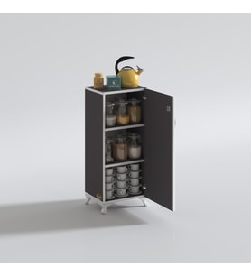 Kenzlife mutfak dolabı zehra 108*030*032 gri kilitli ayaklı banyo evrak ofis kitaplık ayakkabılık kiler