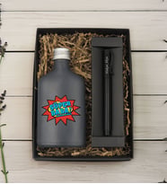 BK Gift Kişiye Özel İsimli Baba Temalı Antrasit Tasarım Cam Şişede Kolonya 200 ml & Siyah Metal Roller Kalem ve Hediye Kutusu-5, Babaya Hediye, Babalar Günü Hediyeleri, Hediyelik Baskılı Kolonya