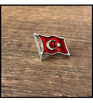 14 Ayar Altın Kaplama Türk Bayrağı Yaka Rozeti