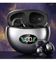 Kablosuz Bluetooth Kulaklık Clip-On Açık Kulak LED Ekranlı Şarj Kutulu,Rahat Kullanım, HD Ses