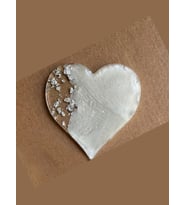Epoksi Magnet - Boş Epoksi - Kalp Epoksi Magnet ( Gümüş ) - 10 Adet