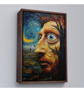 Çerçeveli Vincent van Gogh Tarzı Portre Tablosu (Siyah)
