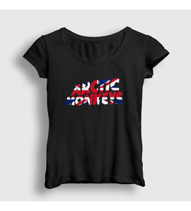 Presmono Kadın Siyah British Arctic Monkeys T-Shirt 12654tt
