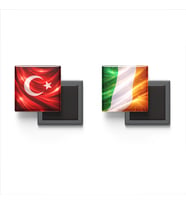 Buzdolap Magnetleri - İrlanda Bayrağı ve Türk Bayrağı - 2'li Set Magneti
