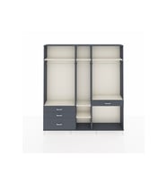 Arges Dolap 7 Raflı 4 Çekmeceli 3 Askılı 220x30x243 Antrasit-Aytaşı/Antrasit