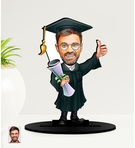 Kişiye Özel Yeni Mezun Karikatürlü  Mdf Biblo (Çok Renkli)