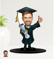 Kişiye Özel Yeni Mezun Karikatürlü  Mdf Biblo (Çok Renkli)