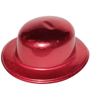 Kırmızı Renk Hologramlı Plastik Yuvarlak Melon 27x24 Cm