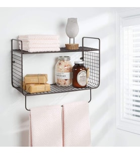 Metal Mutfak Banyo Duvar Rafı Terek Havluluk WD102