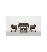 Elmas 3+1+1 + Masa + 2puf (ANTRASİT) Metal Gövde  Balkon-bahçe-kafe,çay Seti,koltuk Takımı,oturma Gr