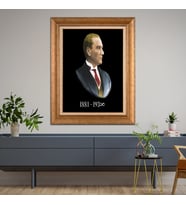 Altın Varaklı Paspartulu Çerçeveli Tablo hb673