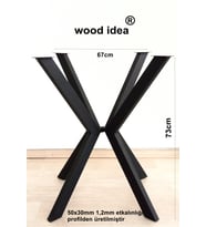 wood idea 73 cm metal ahtapot masa ayağı