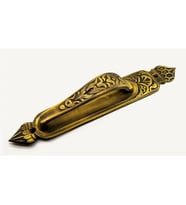 Antika Tarz Dekoratif Pirinç Kubbeli Çekme Kapı Kolu - 396x68 mm, Antik