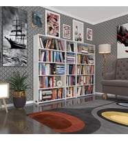 Kenzlife kitaplık süper ga 150*200*19 byz 5 katlı 3 bölme çift bölme opsiyonlu ofis mutfak banyo dolabı arkalıksız