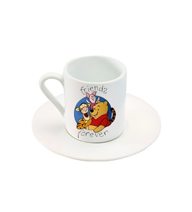 Pooh & Piglet Karakter Friends Forever Yazı Baskılı Türk Kahve Fincanı