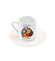 Pooh & Piglet Karakter Friends Forever Yazı Baskılı Türk Kahve Fincanı