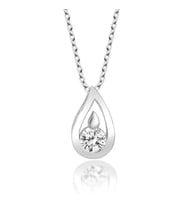 Madam Matmazel  925 Ayar Gümüş Swarovski Tek Taş Damla Kadın Kolye, Hediye Paketli