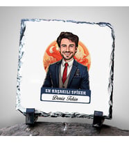 Kişiye Özel Hediye Karikatürlü En Başarılı Erkek Spiker Dekoratif Taş