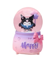 Işıklı Happy Tasarım Işıklı Müzikli Püskürtmeli Büyük Boy Kar Küresi (Pembe)