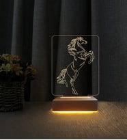 At Tasarımlı Lamba Kişiye Özel İsimli 3d Led Masa Lambası Doğum Günü Hediyesi Lamba