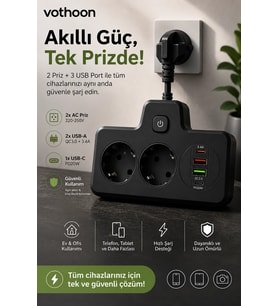 Bkl-502 Akım Korumalı 2li Priz 2 Usb Ve 2 Type-c Çıkış 4000w Hızlı Şarj Duvar Tipi Dokunmatik Led Aydınlatmalı