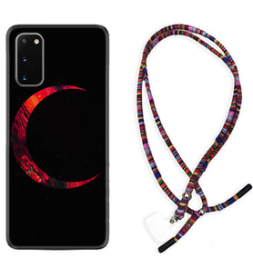 Samsung A02S A03S A10 A12 A13 A21S A22 Kılıf Boyun Asklı Rasta Silikon Red Moons 1747
