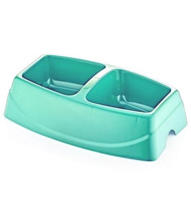 River World 30,5 cm X 19,5 cm X 7,5 cm (h) Ebatında İkili Büyük Boy Evcil Hayvan Mama Kabı Yeşil Renk