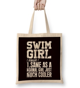 Swim Girl Definition Swimmer Water Sport Swimming Instructor Bez Çanta Uzun Saplı