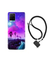 Vivo Y21s Kılıf Resimli Desenli Silikon Boyun Askılı Purple Way 1843