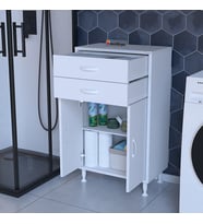 TRENDLİNE 54 x 95,1 x 32,5 cm 2 Kapaklı 2 Çekmeceli 2 Bölmeli Çok Amaçlı Dolap Banyo Dolabı