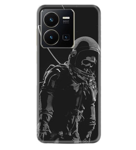 Vivo Y22 Kılıf Silikon Desen Özel Seri İskelet Astronot 1613