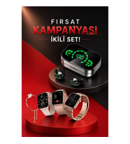 41 mm Mini Kadın Akıllı Saat ve ANC Bluetooth Kulaklık Seti – 1,70 İnç AMOLED, 3 Kordon, 117 Spor Mo
