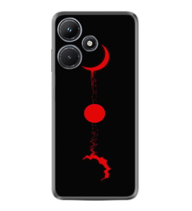 Infınix Hot 30i Kılıf Silikon Desen Özel Seri Red Moon 1710