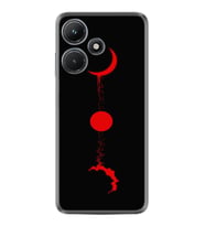 Infınix Hot 30i Kılıf Silikon Desen Özel Seri Red Moon 1710