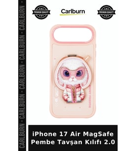 iPhone 17 Air MagSafe Pembe Tavşan Kılıfı 2.0 Parça Seçenek Şarj Aparatı