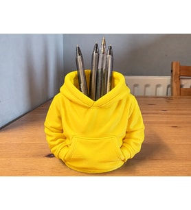 3D Baskı Kapüşonlu Sweatshirt Kalemlik - Masaüstü Organizer-Sarı