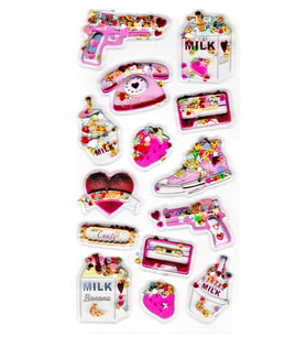 Sticker Kabartmalı Stiker Defter, Planlayıcı Etiket (pullu-807) - 17X9 cm - Telefon Milk